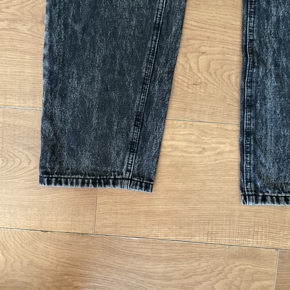 12th Tribe Black High Rise Straight Leg Jeans 26 Cotton Denim High Waisted - Picture 4 of 11